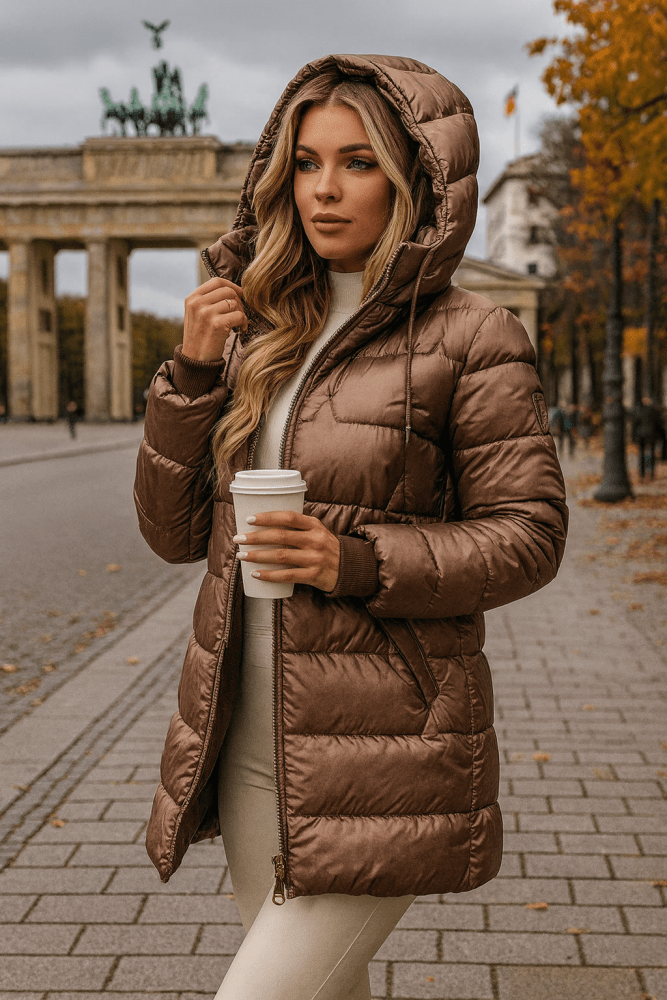 Tina™ | Long, Warm Quilted Jacket with a Generous Hood
