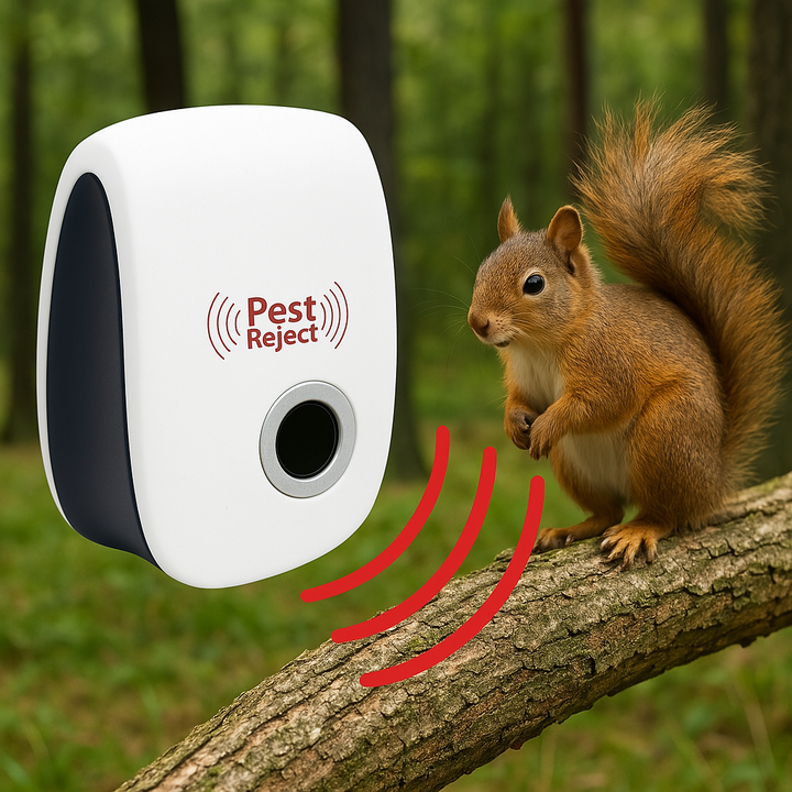 Azura | Ultrasonic Squirrel Repeller Device - Effective Pest Control to Deter Squirrels in 48 Hours for Gardens & Yards