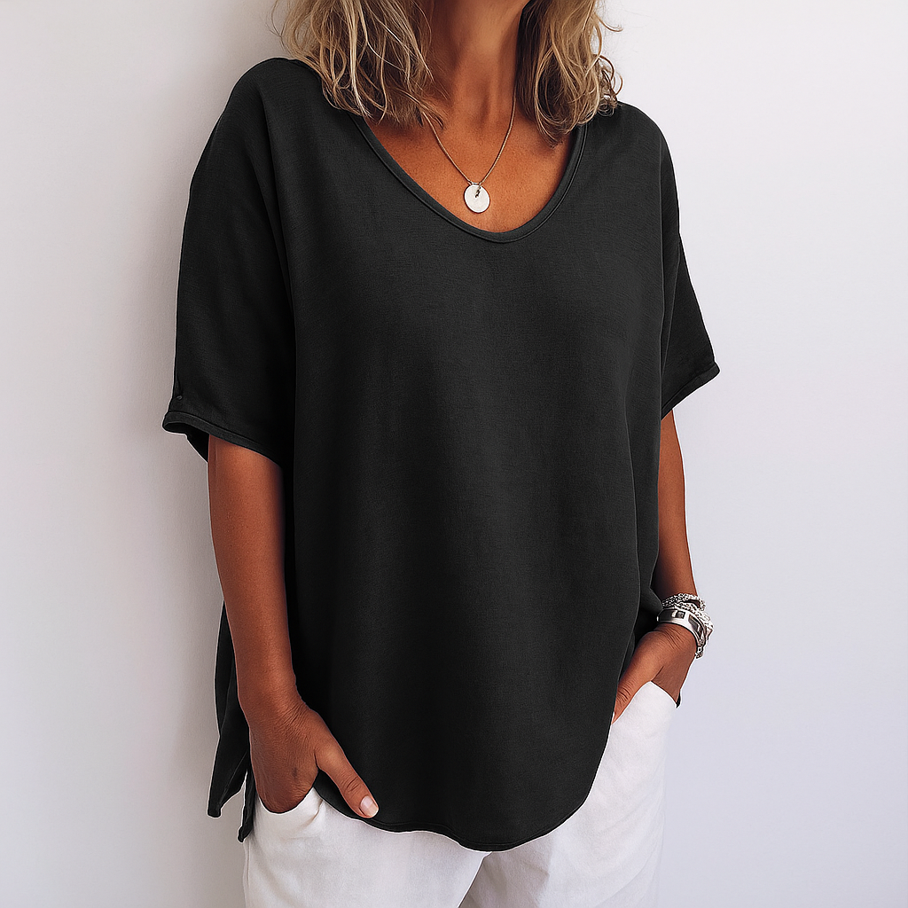 Arista - Casual Relaxed Crew Neck Top