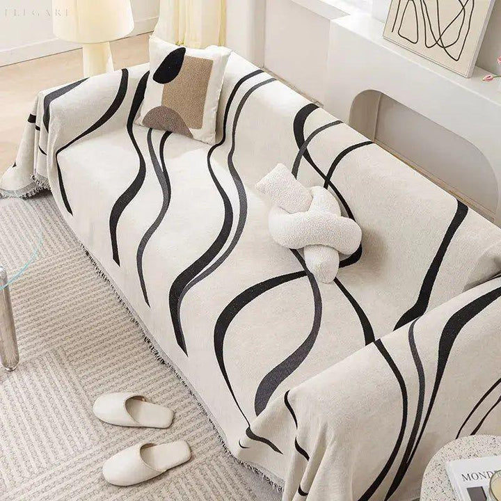 BowLift | Chenille Sofa Throw | Reversible Sofa Cover for Couch