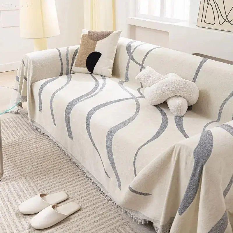 BowLift | Chenille Sofa Throw | Reversible Sofa Cover for Couch