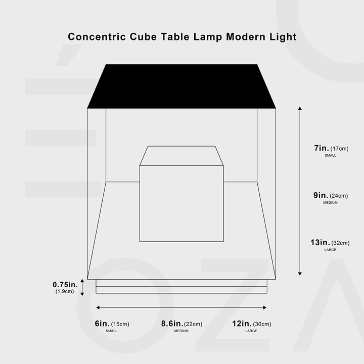 BowLift | Concentric Cube Table Lamp, Modern Lighting