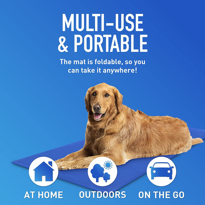 Azura | FrescuraPet Cooling Mat for Dogs & Cats | Self-Cooling & Joint-Saving | Foldable & Portable | 5 Sizes | Blue