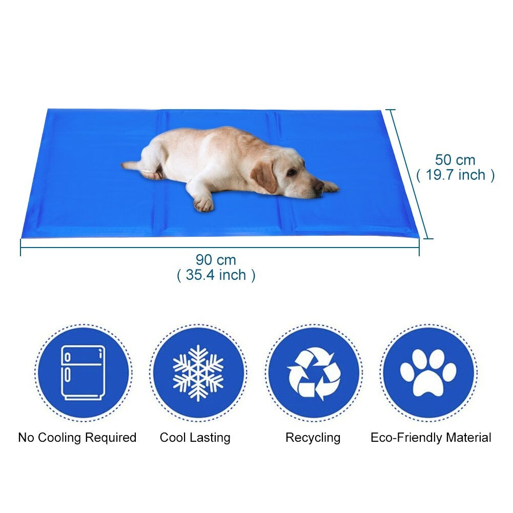 Azura | FrescuraPet Cooling Mat for Dogs & Cats | Self-Cooling & Joint-Saving | Foldable & Portable | 5 Sizes | Blue