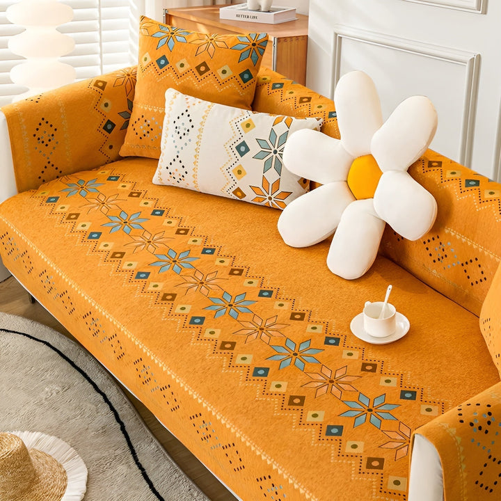 Boho Style Sofa Cover – Elastic & UsaBowlifte Year-Round | Protects and Gives a New Look | Bowlift