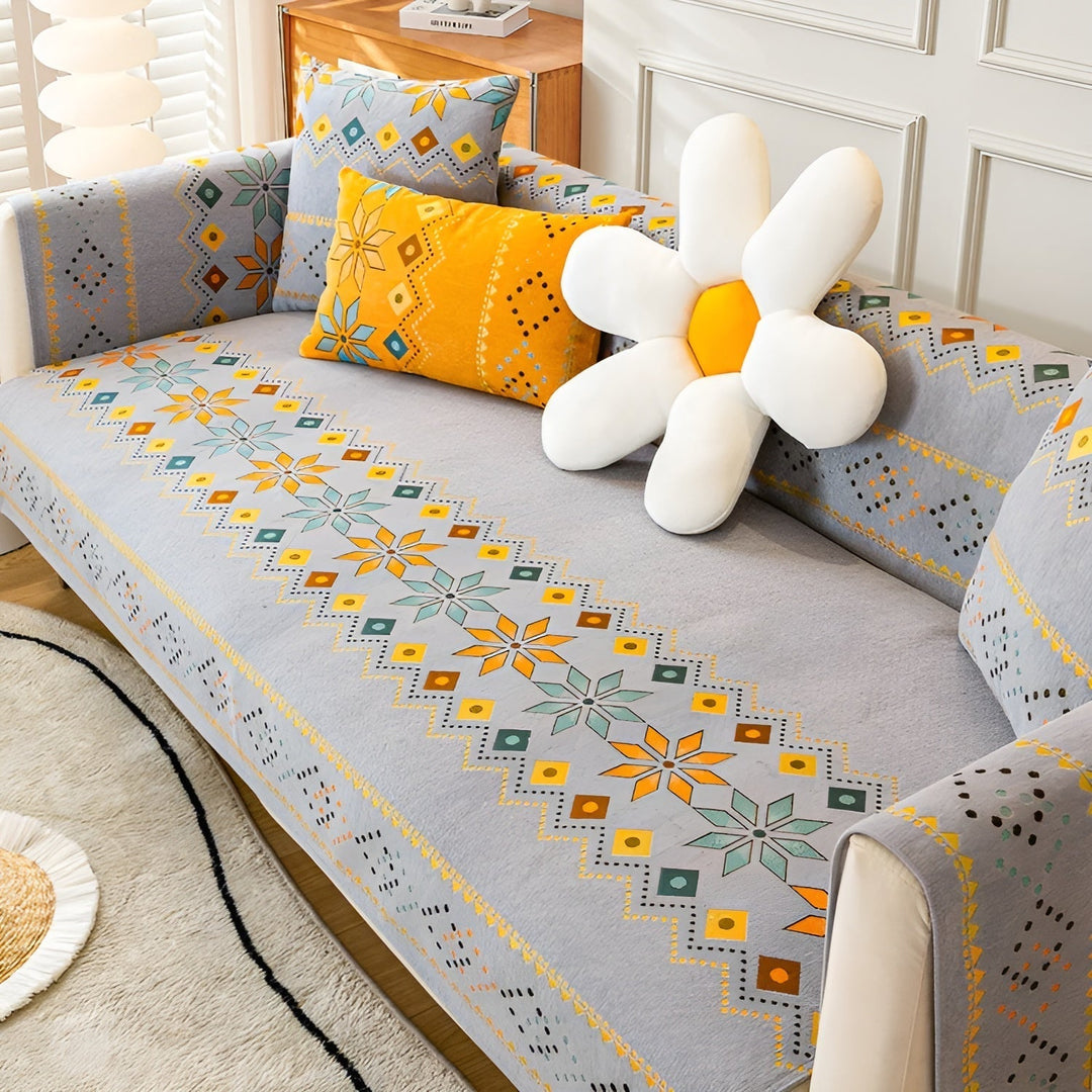Boho Style Sofa Cover – Elastic & UsaBowlifte Year-Round | Protects and Gives a New Look | Bowlift