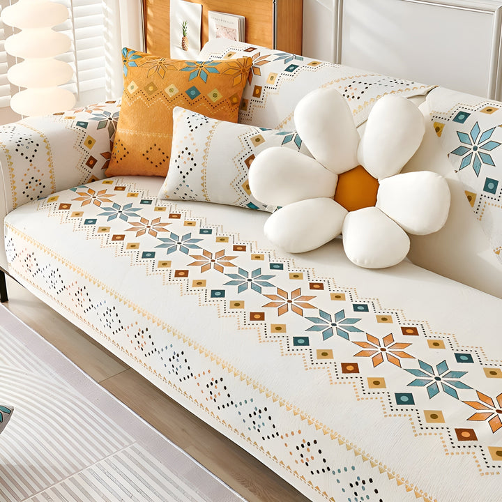Boho Style Sofa Cover – Elastic & UsaBowlifte Year-Round | Protects and Gives a New Look | Bowlift
