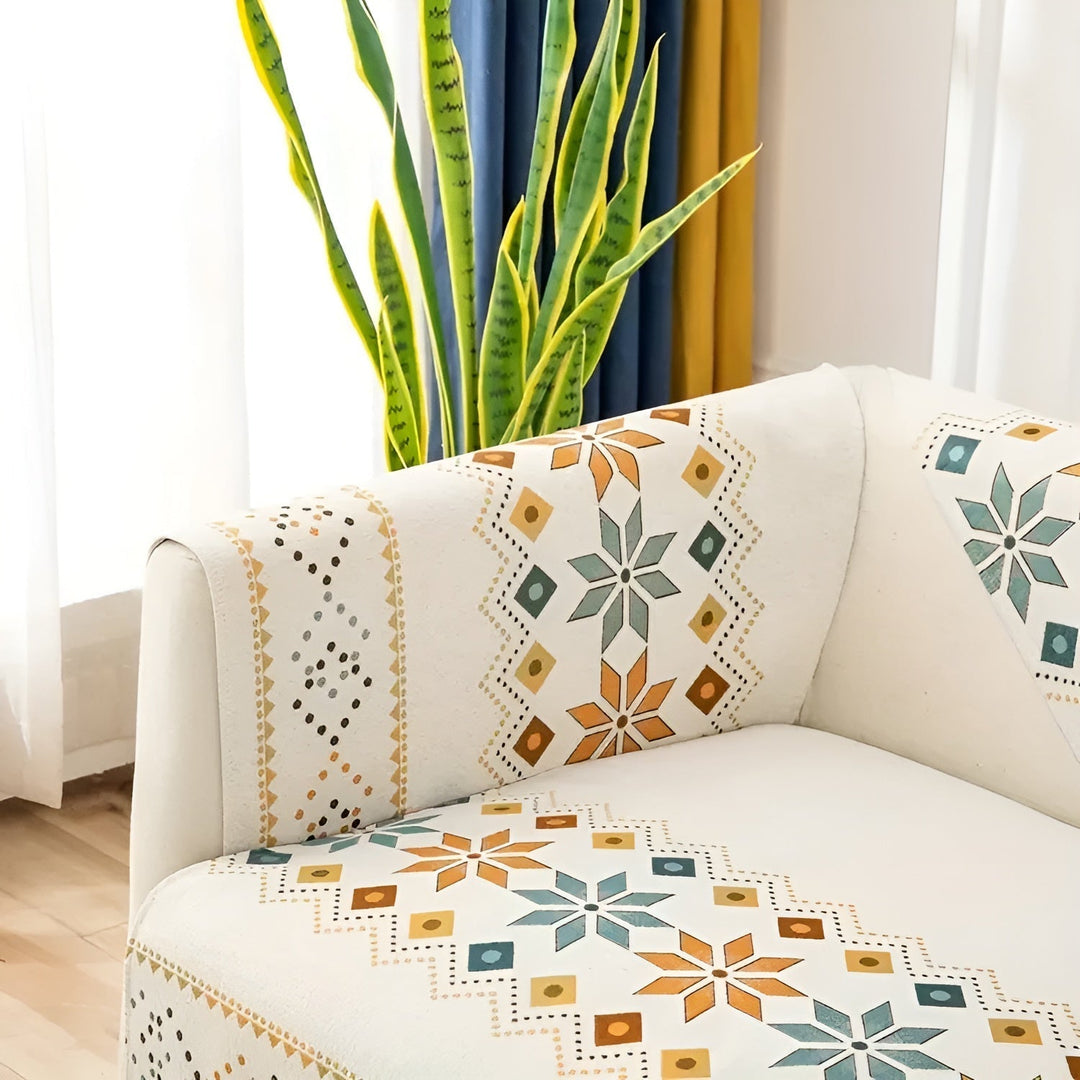 Boho Style Sofa Cover – Elastic & UsaBowlifte Year-Round | Protects and Gives a New Look | Bowlift