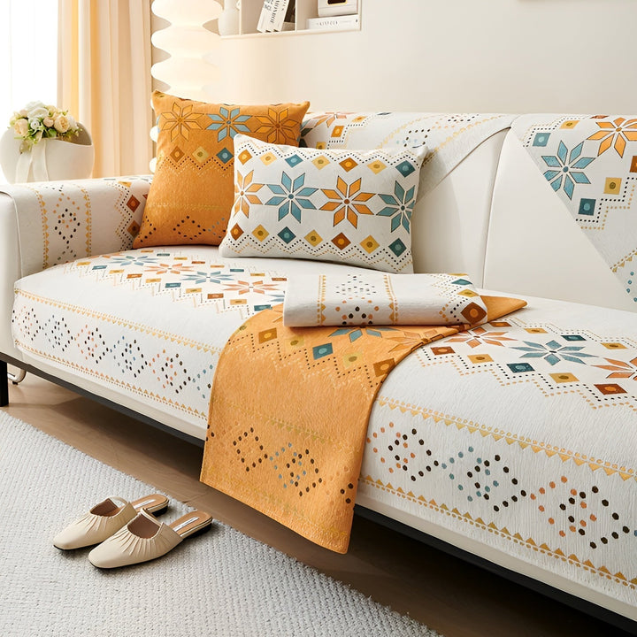 Boho Style Sofa Cover – Elastic & UsaBowlifte Year-Round | Protects and Gives a New Look | Bowlift