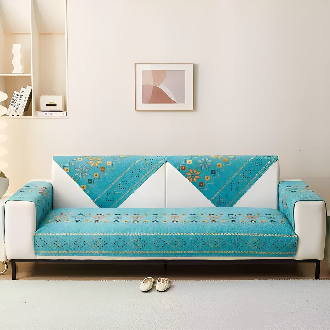 Boho Style Sofa Cover – Elastic & UsaBowlifte Year-Round | Protects and Gives a New Look | Bowlift