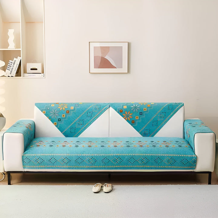 Boho Style Sofa Cover – Elastic & UsaBowlifte Year-Round | Protects and Gives a New Look | Bowlift