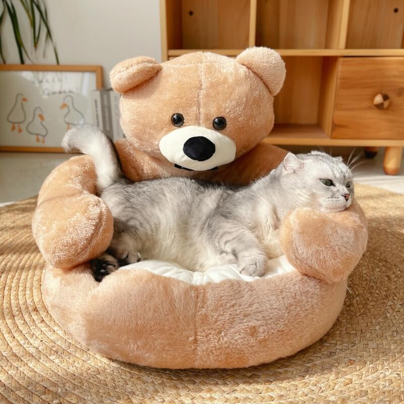 Azura | Cute detachable cuddly bear cat bed