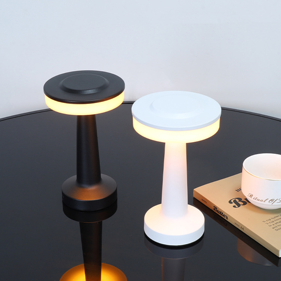 BowLift | Black LED Table Lamp with Metal Finish – Modern Light for Living Rooms and Offices, Warm Light