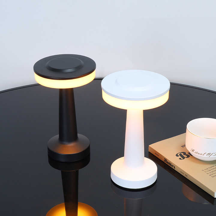 BowLift | Black LED Table Lamp with Metal Finish – Modern Light for Living Rooms and Offices, Warm Light