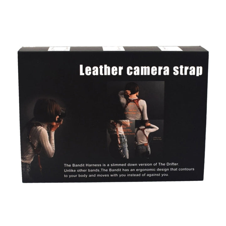 Azura | Quick Release Anti-Slip Dual Shoulder Leather Harness Camera Strap with Metal Hook for SLR / DSLR Cameras (Brown)