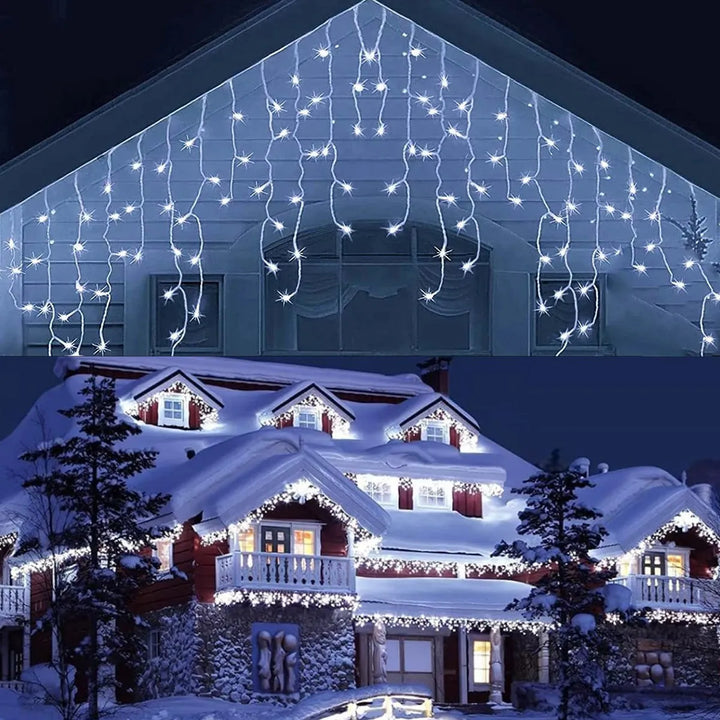 Azura | Twinkling Icicle String LED Lights | Warm White & Cool White, Extendable for Indoor & Outdoor Holiday Decor