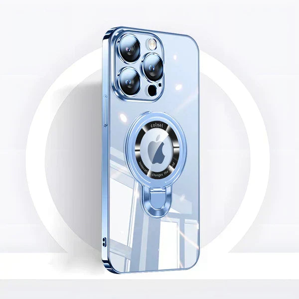 Azura | iPhone MagSafe Series | Transparent electroplated rotating stand phone case