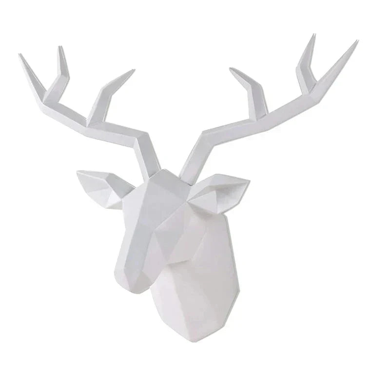 BowLift | Deer Head Sculpture Animal Statue Figures Wall Hanging Creative Moose Art Antlers Statuette for Office Decor Wall Mounting
