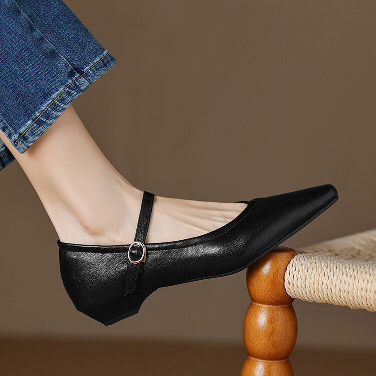 AVERY – POINTED TOE MARY JANE FLATS