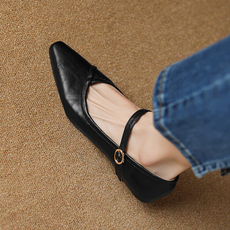 AVERY – POINTED TOE MARY JANE FLATS
