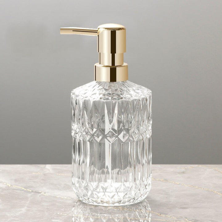 BowLift | Diamond Pattern Glass Soap Dispenser