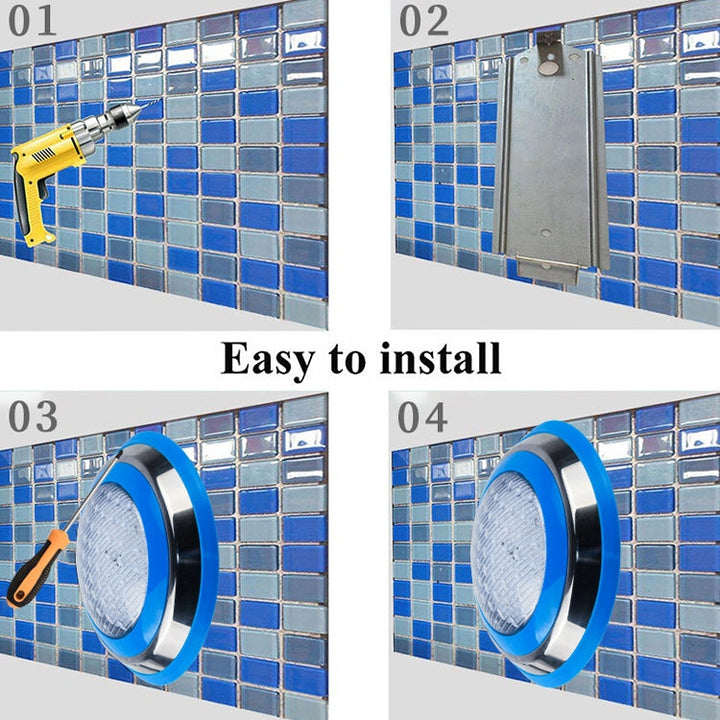 BowLift | 18W LED Stainless Steel Wall Mounted Pool Light Landscape Underwater Light (Colorful Light)