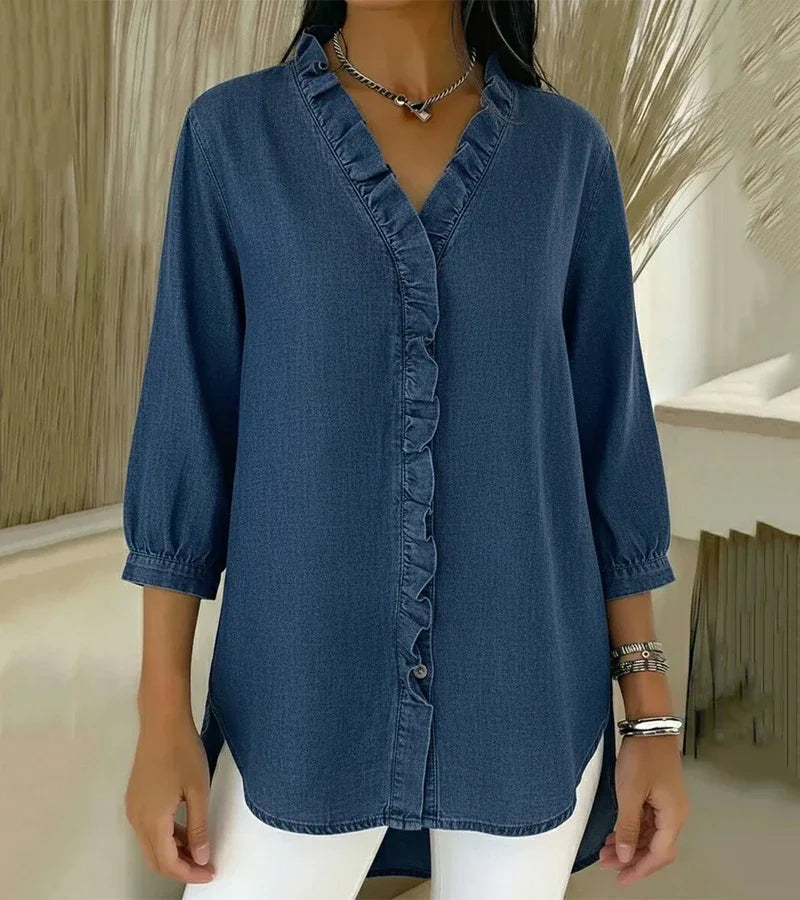 Abigail™ Elegant Denim Blouse