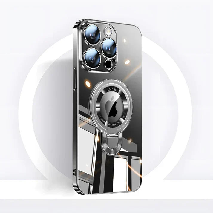 Azura | iPhone MagSafe Series | Transparent electroplated rotating stand phone case