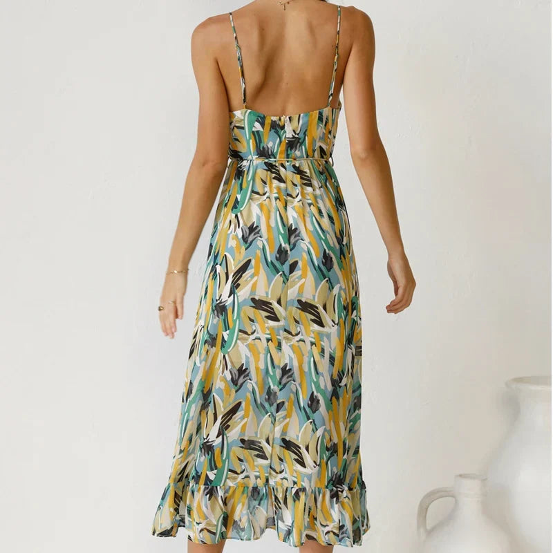 Clara - Elegant Printed Maxi  Dress