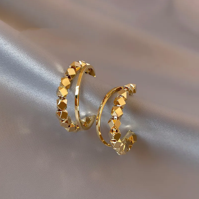 Elegant Gold-Plated Cubic Earrings