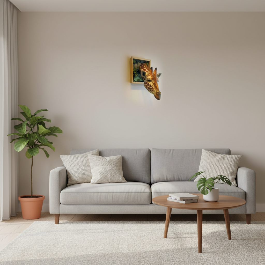 BowLift | Giraffe head - Wall decoration - 3D sculpture - Lifesize decoration