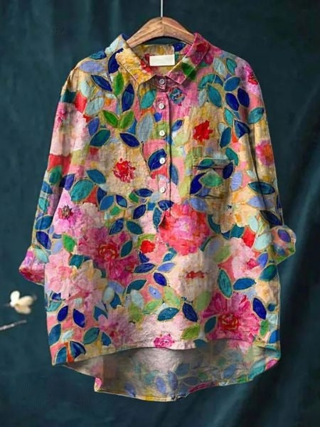 SERAPHINA I RETRO-FLOWER BLOUSE