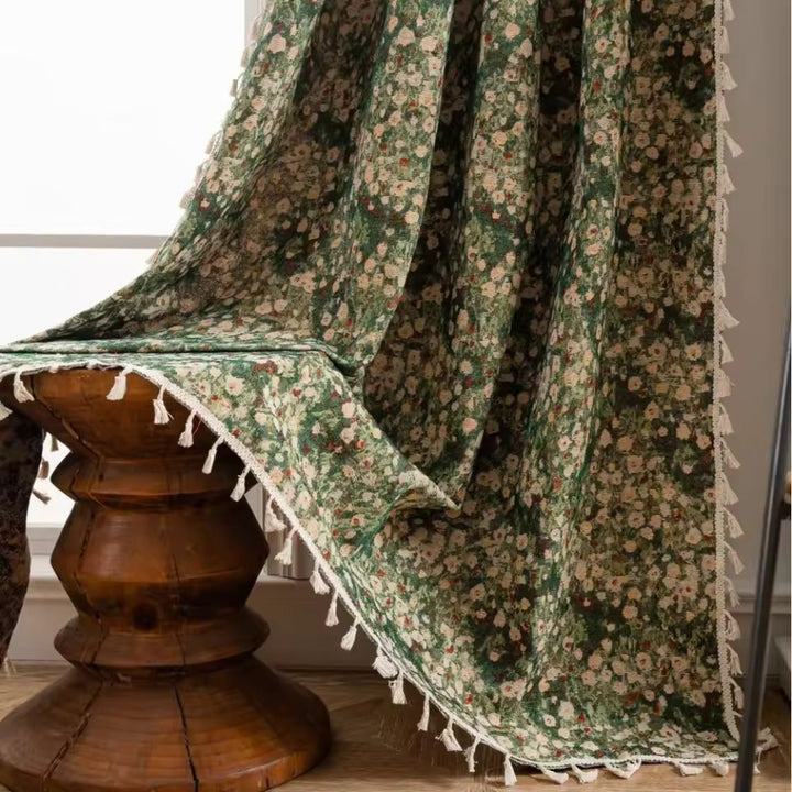 Azura | French Vintage Floral Pattern Curtain