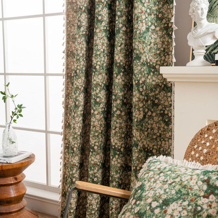 Azura | French Vintage Floral Pattern Curtain