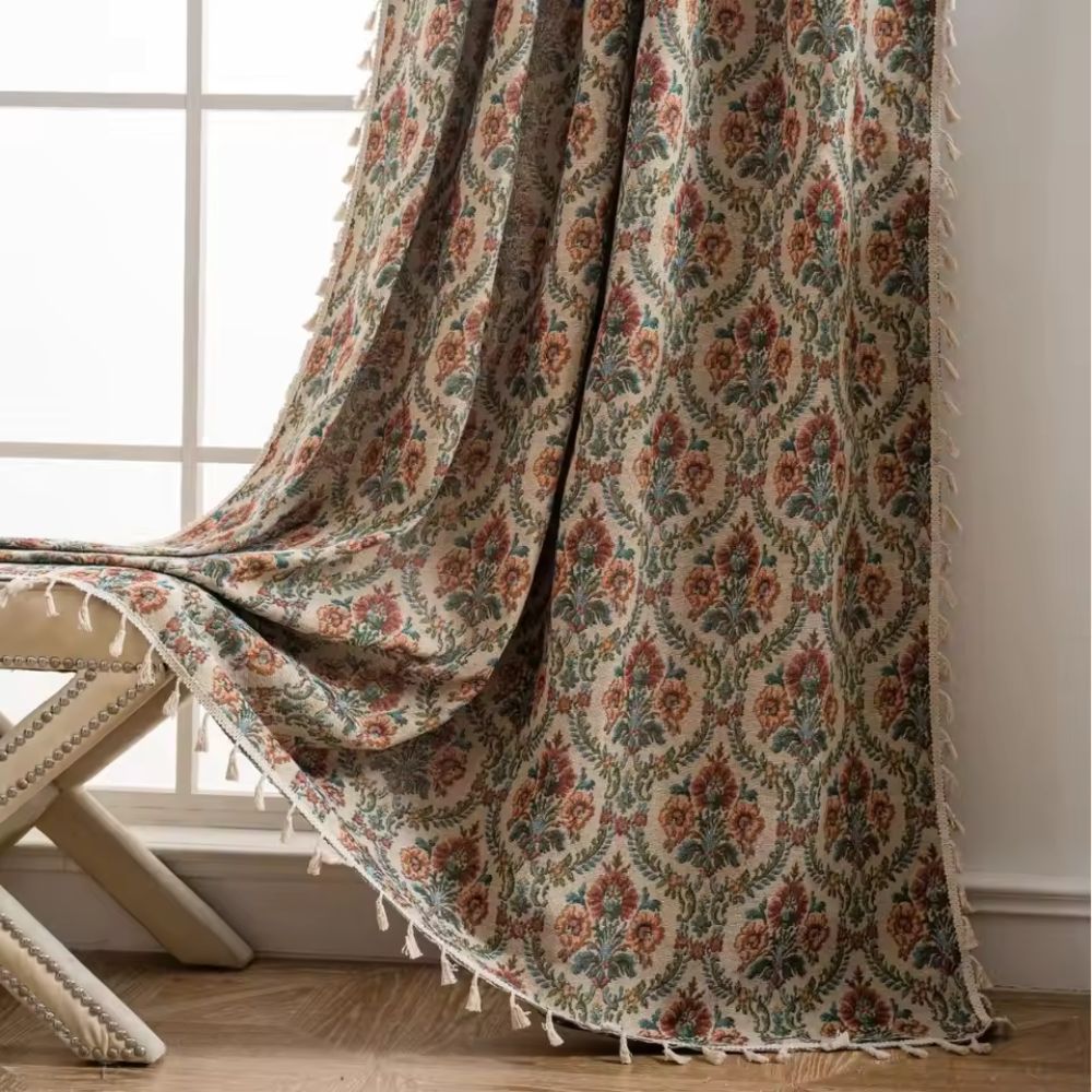 Azura | French Vintage Floral Pattern Curtain