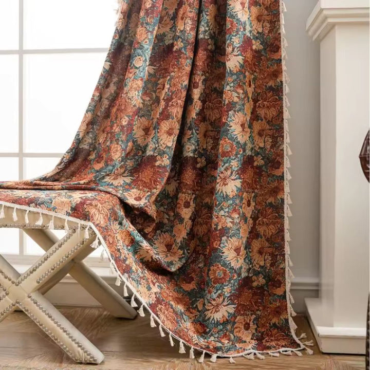 Azura | French Vintage Floral Pattern Curtain
