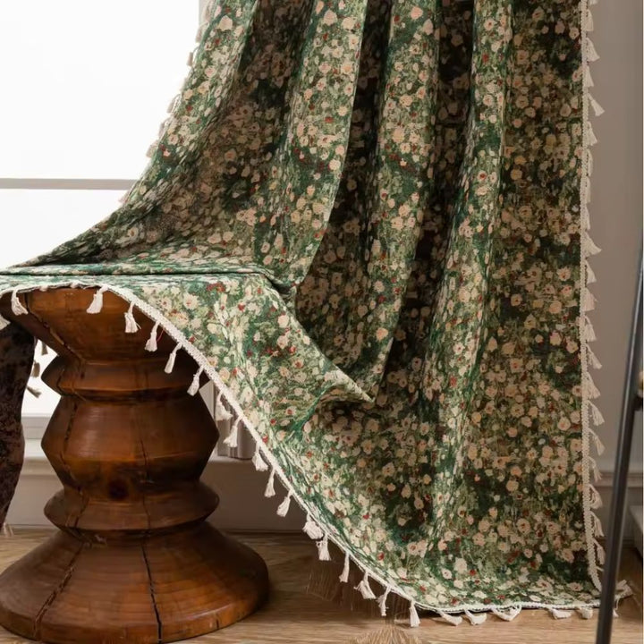 Azura | French Vintage Floral Pattern Curtain