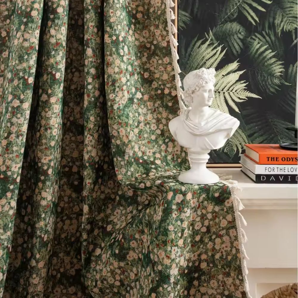Azura | French Vintage Floral Pattern Curtain