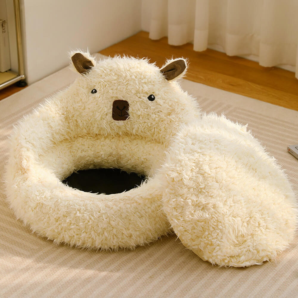 Azura | Alpaca-shaped, fluffy, warm, detachable dog and cat bed