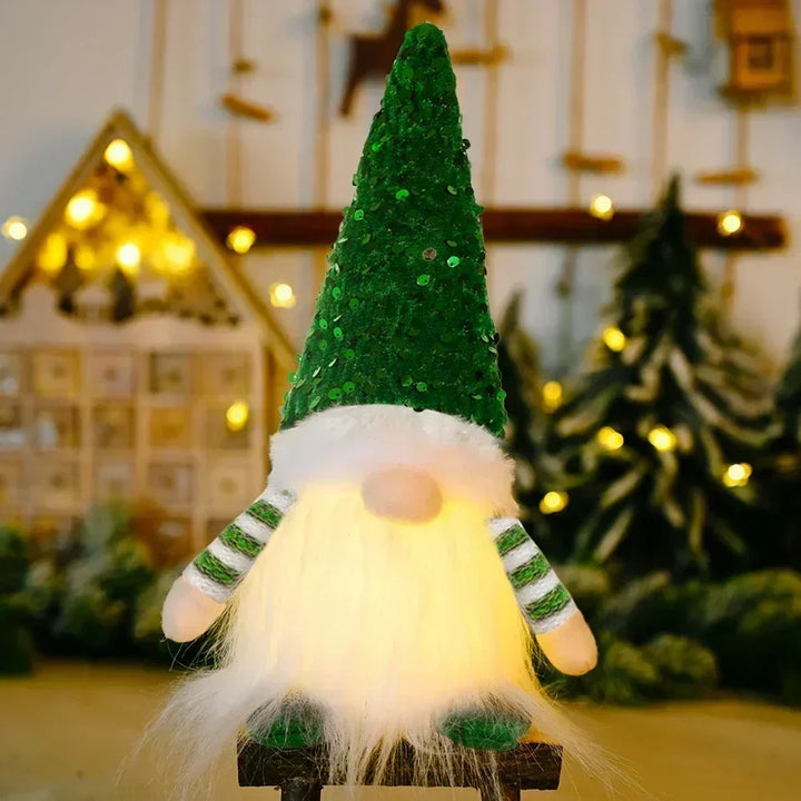 BowLift | LED Christmas Gnome | Knitted Design with Night Light | Glowing Christmas Decoration | Warm & Cozy