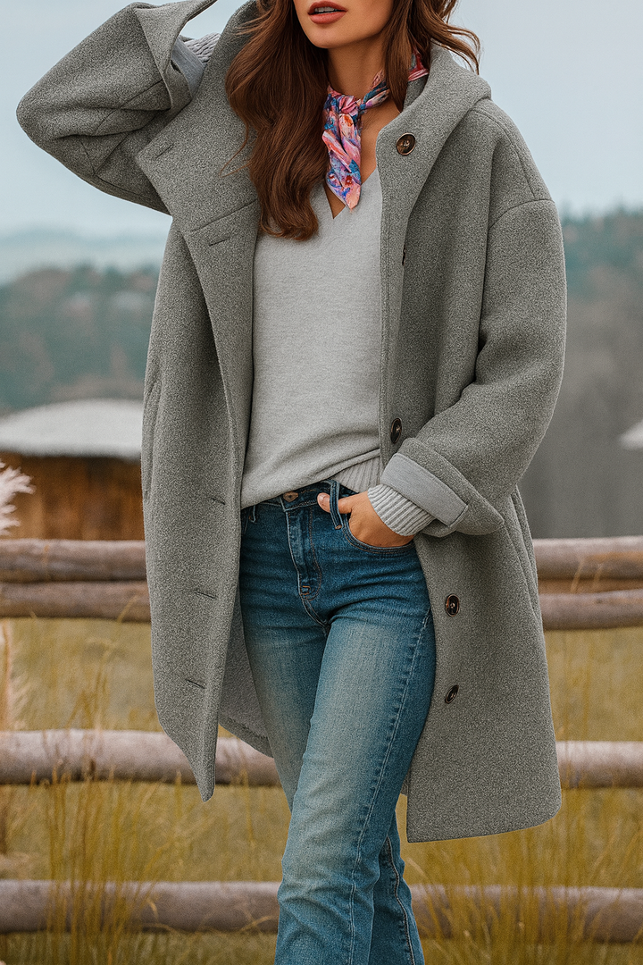 Kaia - Stylish Casual Hooded Coat