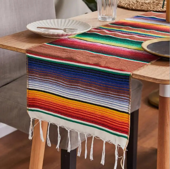 Azura | Boho Vibrant Mexican Serape Blanket
