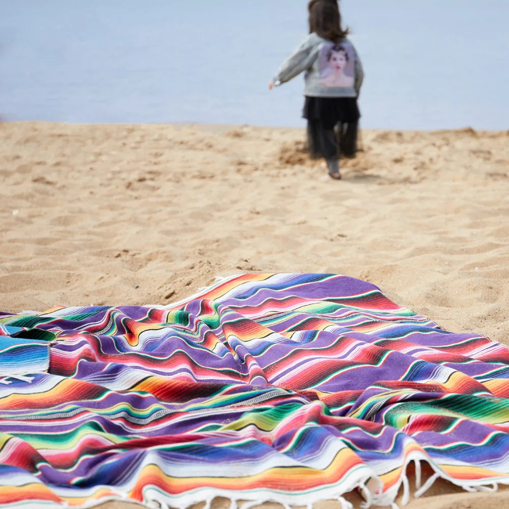 Azura | Boho Vibrant Mexican Serape Blanket
