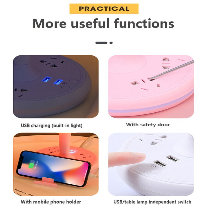 BowLift | Multi Power Strip Phone Holder Table Lamp