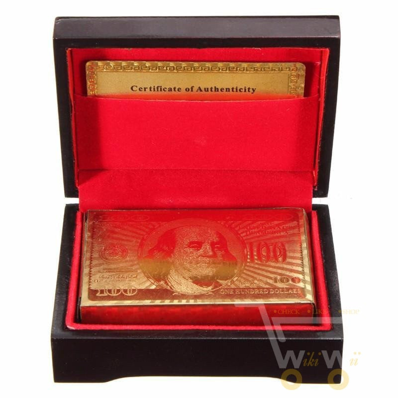 Azura | 24K Gold Plated Playing Card with Wood - Style Box