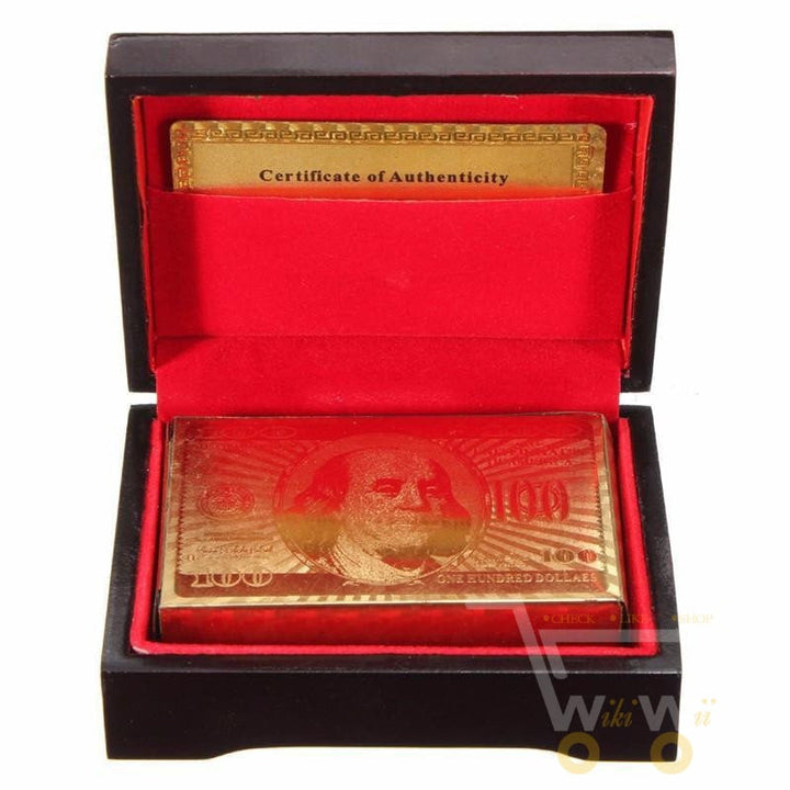 Azura | 24K Gold Plated Playing Card with Wood - Style Box