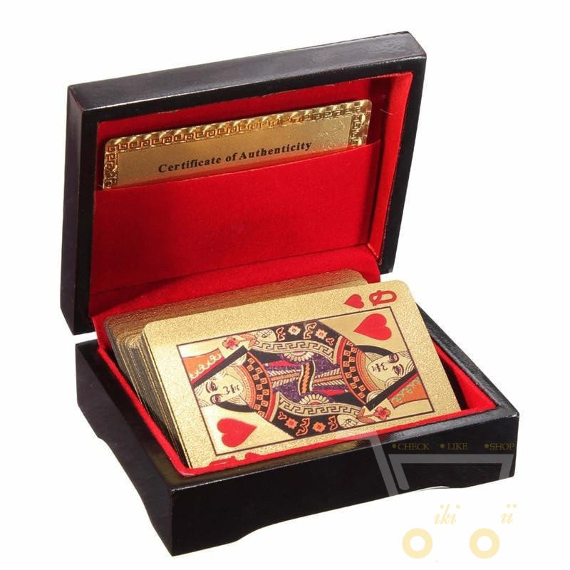Azura | 24K Gold Plated Playing Card with Wood - Style Box