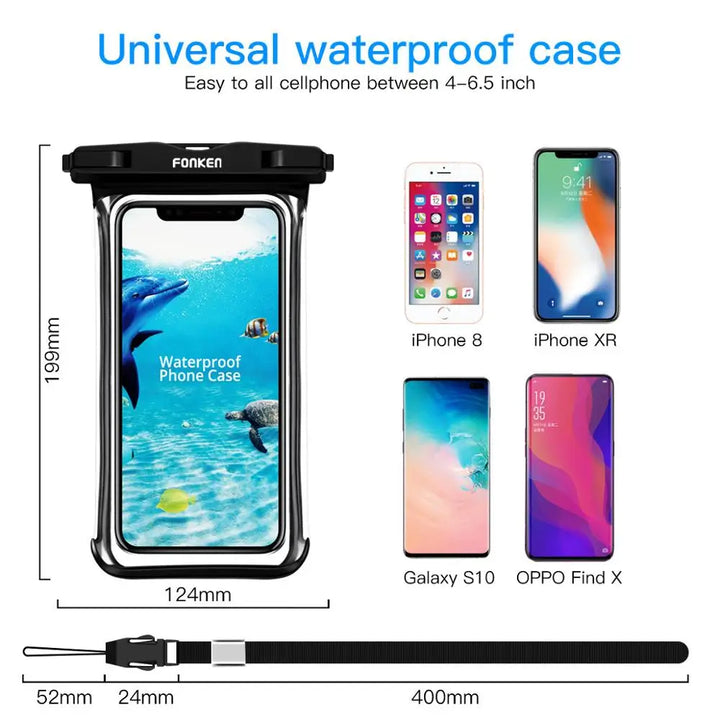 Azura | Waterproof Smartphone Case DryVault | Full View Design | Side Accessible | With Carrying Strap
