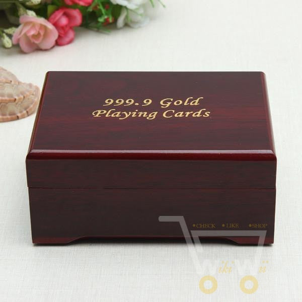 Azura | 24K Gold Plated Playing Card with Wood - Style Box