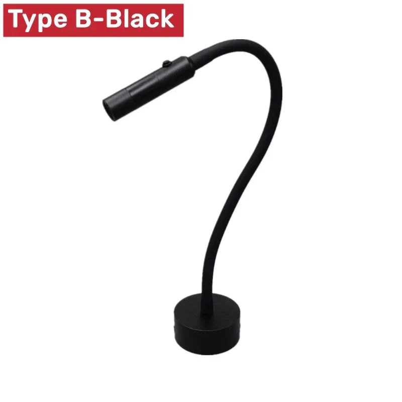 BowLift | Modern Flexible LED Reading Wall Lamp with Switch for Bedroom and Study - 1W/3W
